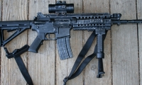 moviegunguy.com, movie prop assault rifles, replica M4 with bipod and optic