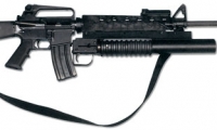 moviegunguy.com, movie prop assault rifles, m203 replica grenade launcher