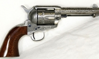 moviegunguy.com, movie prop handguns, revolver, colt peacemaker engraved nickel