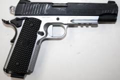 moviegunguy.com, movie prop handguns, semi-automatic, Replica two-tone 1911 tactical pistol.