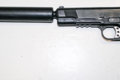 moviegunguy.com, movie prop handguns, semiautomatic, Replica 1911 with silencer