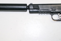 moviegunguy.com, movie prop handguns, semi-automatic, Replica 1911 Tactical with silencer