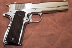 moviegunguy.com, movie prop handgun, Chrome Colt 1911