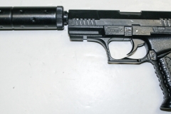 moviegunguy.com, movie prop handguns, semi-automatic, Replica Walther P99 with silencer
