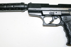 moviegunguy.com, movie prop handguns, semiautomatic, Replica Walther P99 with silencer