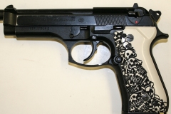moviegunguy.com, movie prop handguns, semi-automatic, beretta 93f skull grips