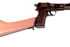moviegunguy.com, movie prop handguns, semi-automatic, browning hi power with shoulder stock