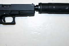 moviegunguy.com, movie prop semiautomatic handguns, Glock 17 Blow-Back Gun with replica silencer