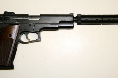 moviegunguy.com, movie prop handguns, semi-automatic, Replica 1911 with silencer