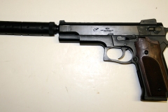 moviegunguy.com, movie prop handguns, semi-automatic, Replica 1911 with silencer
