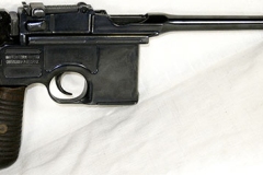 moviegunguy.com, movie prop handguns, semi-automatic, replica broomhandle mauser