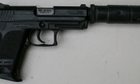 moviegunguy.com, movie prop handguns, semi-automatic, replica HK pistol with silencer