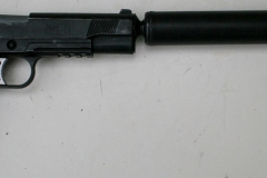 moviegunguy.com, movie prop handguns, semi-automatic, replica Custom 1911 with silencer