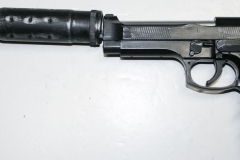 moviegunguy.com, movie prop handguns, semiautomatic, Replica Beretta 92 with silencer