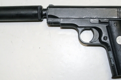 moviegunguy.com, movie prop handguns, semiautomatic, Replica small .380 automatic with silencer