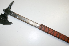 moviegunguy.com, movie prop axe, Medieval Battle Axe with leather wrap.