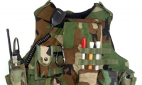 prop modern US military guns/gear, military assault vest