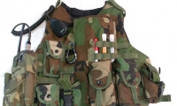 prop modern US military guns/gear, military assault vest