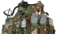 prop modern US military guns/gear, military assault vest