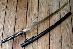 moviegunguy.com,  Katanas, Martial Arts and Ninja Weapons, Katana with black handle and sheathe.