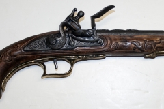golden age of piracy, moviegunguy.com, movie prop flintlock pistols,non-firing Replica Flintlock pistol with hand-carved stock
