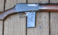 moviegunguy.com, movie prop rifles, Winchester Model 1907 .351 SLR with high-cap mag.