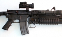 moviegunguy.com, movie prop rifles, M4 carbine with Aimpoint Optic and Grenade Launcher