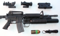 moviegunguy.com, movie prop rifles, M4 carbine with Grenade Launcher and Optics