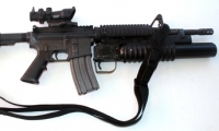 moviegunguy.com, movie prop rifles, M4 Carbine with Grenade Launcher and Optics