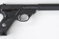 movie prop handguns, semi-automatic, replica .22 field king with silencer