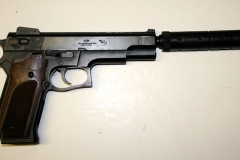 movie prop handguns, semi-automatic, Replica 1911 with silencer