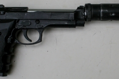movie prop handguns, semi-automatic, replica Beretta with silencer