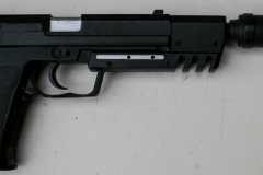 movie prop handguns, semi-automatic, replica HK custom pistol with silencer