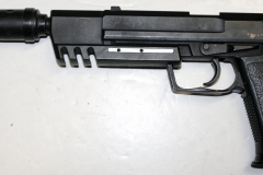 movie prop handguns, semi-automatic, Replica HK Custom Tactical with silencer
