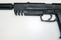 movie prop handguns, semi-automatic, Replica HK Custom Tactical with silencer
