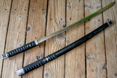 moviegunguy.com,  Swords and Shields, Katana with black handle and sheath