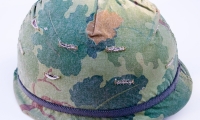 moviegunguy.com, movie props US Vietnam, US Helmet with Mitchell Pattern Cover