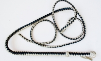 Black and White Leather Whip