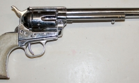 moviegunguy.com, movie prop rentals western, Nickel Plated Colt Peacemaker replica 7 1/2 inch barrel