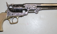 moviegunguy.com, movie prop rentals western, Engraved Nickel-plated Colt Navy Cap-and Ball revolver